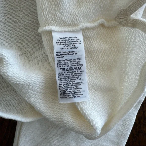 NWT J.Crew Heritage Terry Quarter Zip Sweatshirt Ivory Cream Off White Size S - Picture 4 of 4